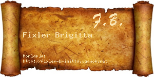 Fixler Brigitta névjegykártya